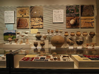 埋蔵文化財の展示の様子